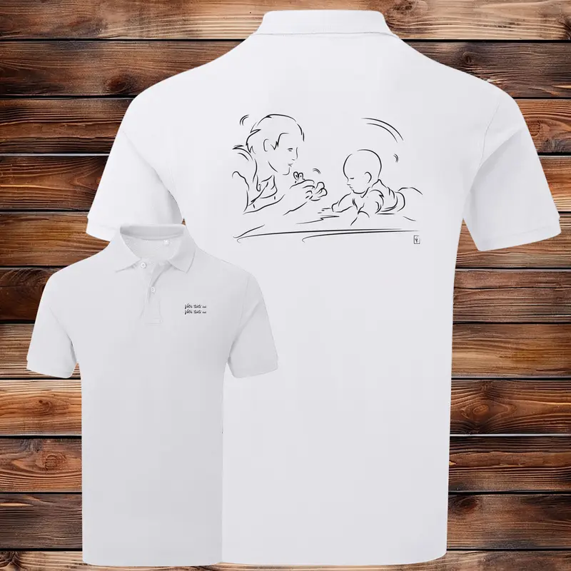 Polo Futur Grand-Père Futur Papa Graphisme Naissance Bébé - Personnalisable