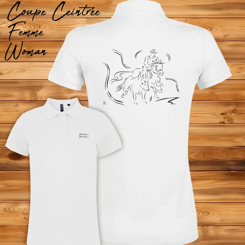 Polo Gardian sur son Cheval Camargue - Personnalisable