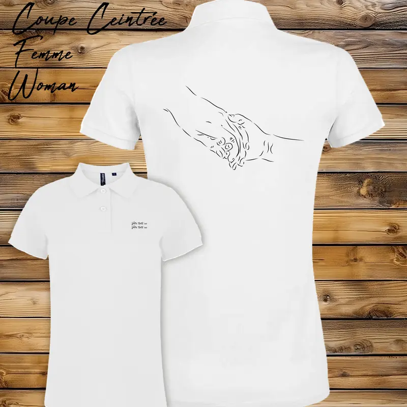 Polo Main dans la Main Enfant Adulte Graphisme Tendresse - Personnalisable
