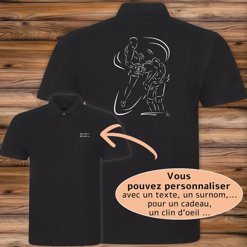 Polo MMA Arts Martiaux Mixtes Poings Genoux Graphisme Sport Combat - Personnalisable