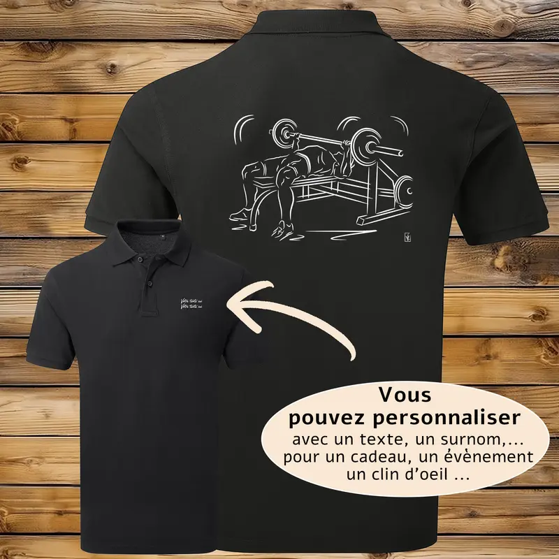 Polo Musculation Haltères - Personnalisable