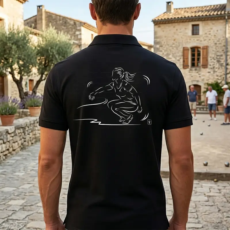 Polo Pétanque - Modèle au féminin- Texte à Personnaliser côté Cœur