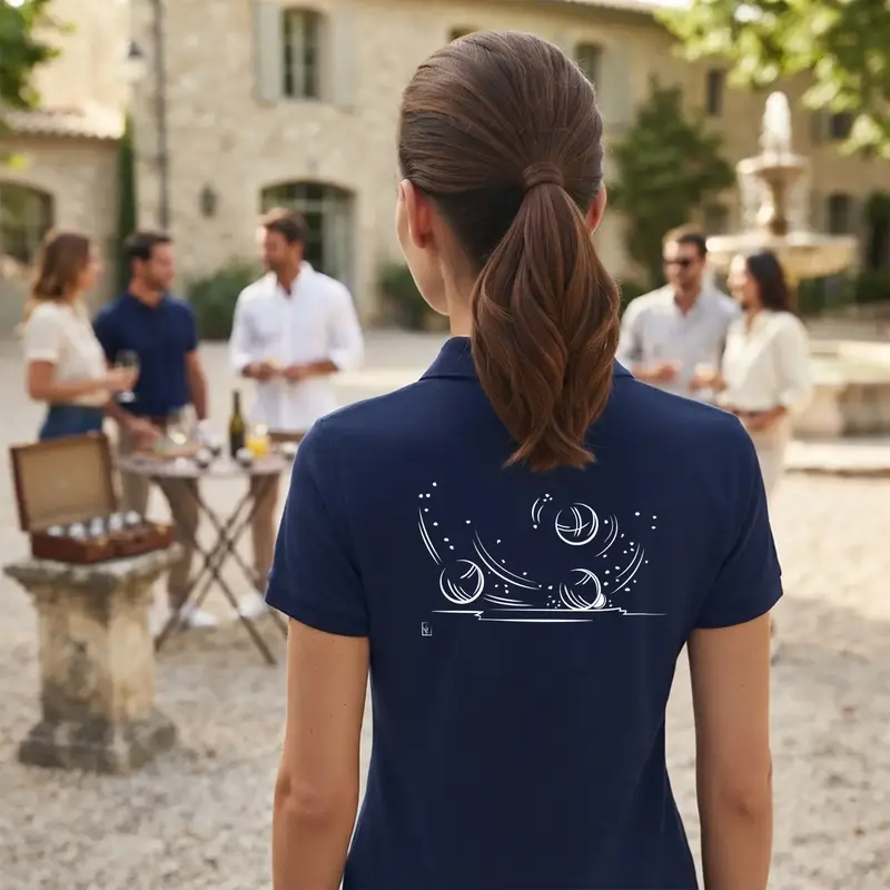 Polo Pétanque - Modèle Choc • Texte à Personnaliser côté Cœur