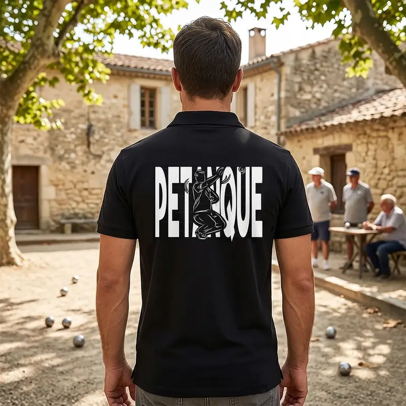Polo Pétanque - Modèle équipe - Texte à Personnaliser côté Cœur