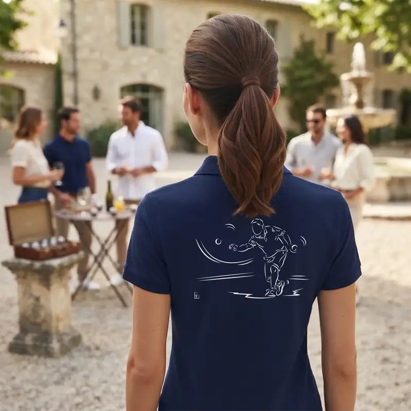 Polo Pétanque - Modèle Focus • Texte à Personnaliser côté Cœur