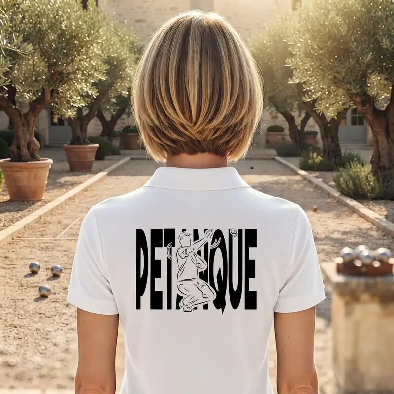 Polo Pétanque - Modèle in fine • Texte à Personnaliser côté Cœur