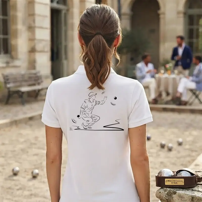 Polo Pétanque - Modèle Point • Texte à Personnaliser côté Cœur