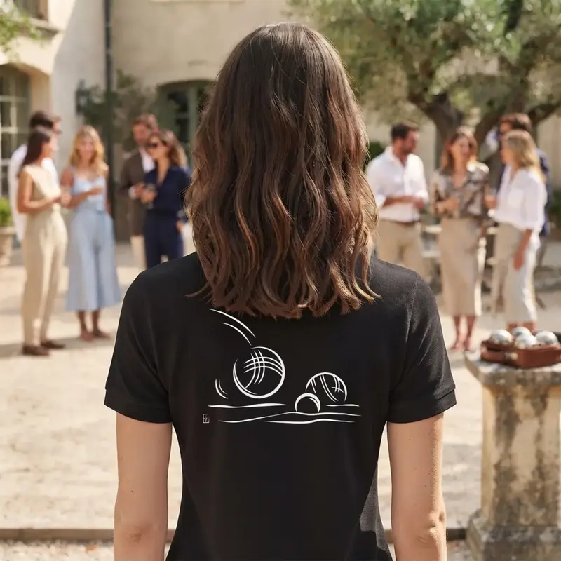 Polo Pétanque - Modèle Réaction • Texte à Personnaliser côté Cœur