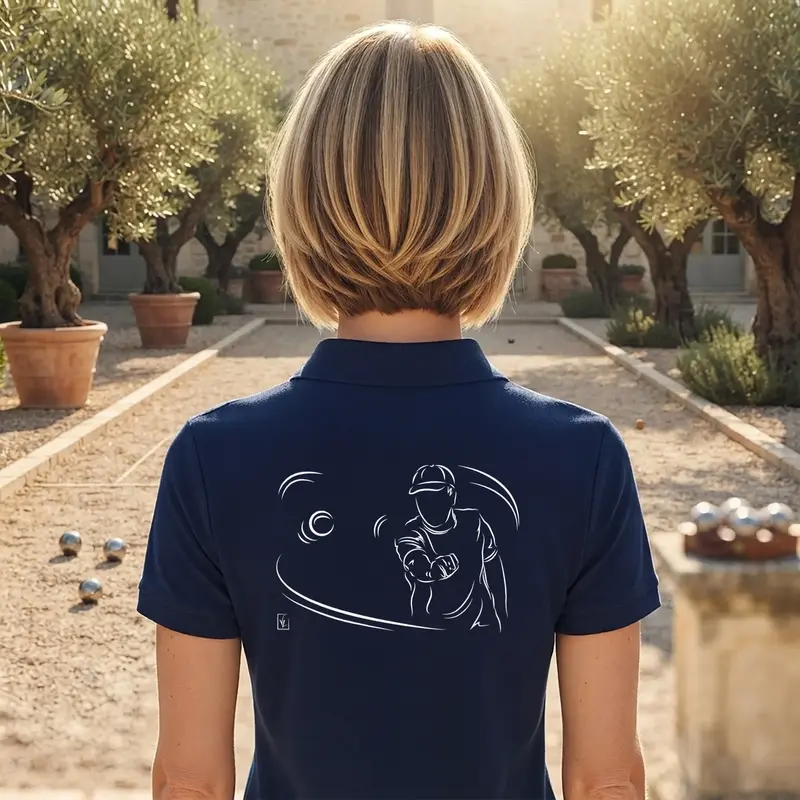 Polo Pétanque - Modèle Stratégie • Texte à Personnaliser côté Cœur