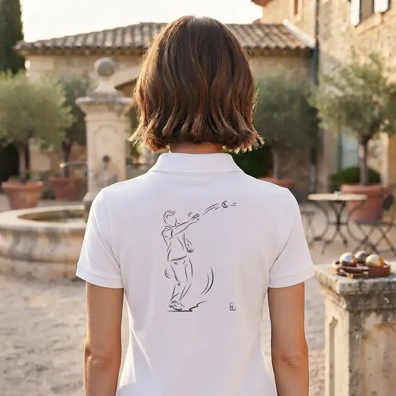 Polo Pétanque - Modèle Tactique • Texte à Personnaliser côté Cœur