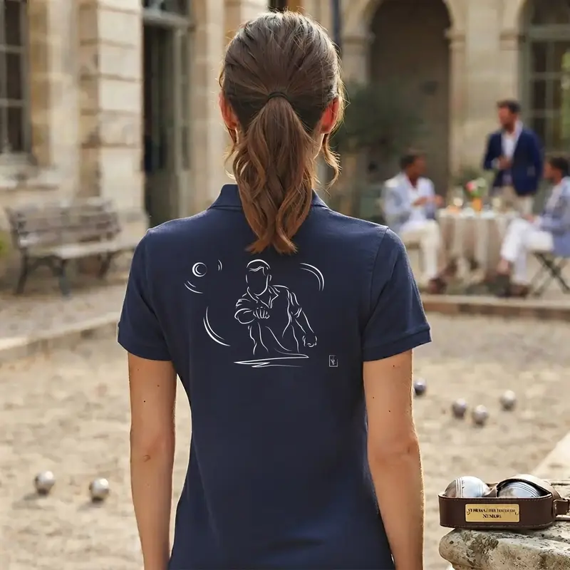 Polo Pétanque - Modèle Tir • Texte à Personnaliser côté Cœur