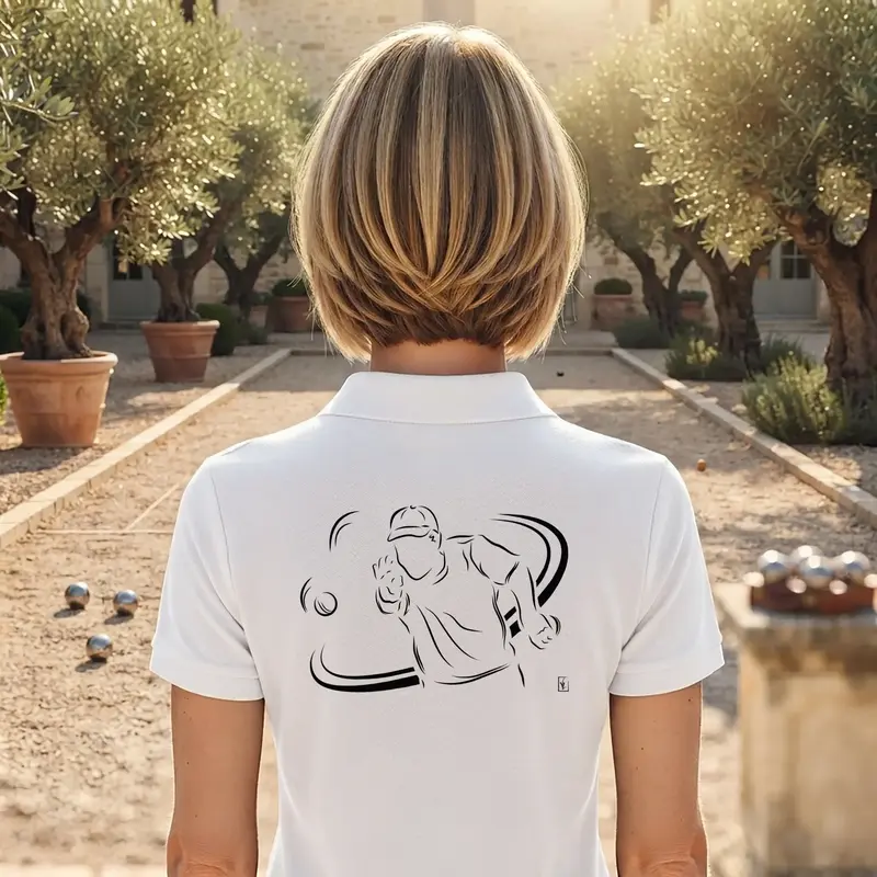 Polo Pétanque - Modèle Tournoi • Texte à Personnaliser côté Cœur