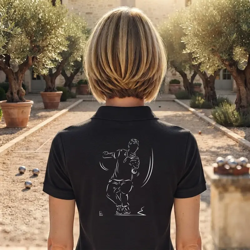 Polo Pétanque - Modèle Trajectoire • Texte à Personnaliser côté Cœur