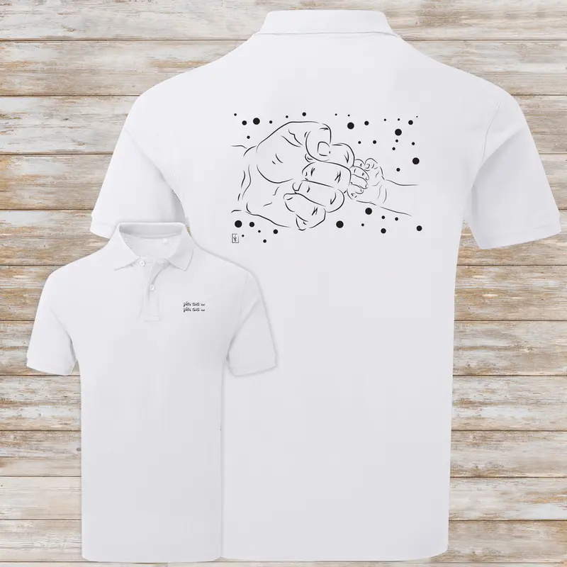 Polo Poing contre Poing Check Graphisme Mains Enfant Adulte - Personnalisable
