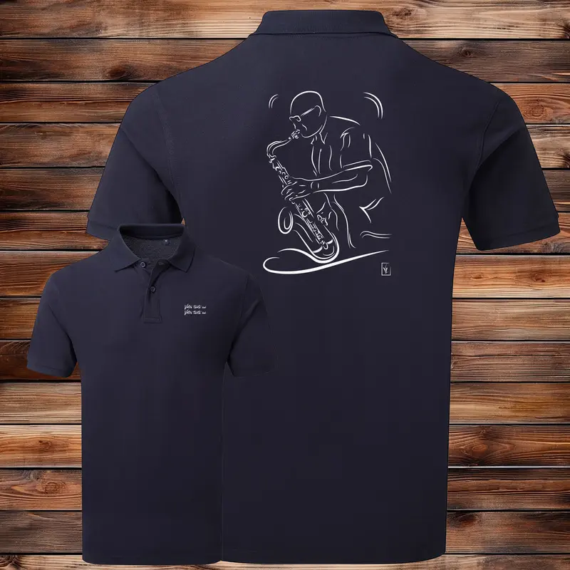 Polo Saxophone Jazz Musicien Saxophoniste - Homme Femme - Personnalisable