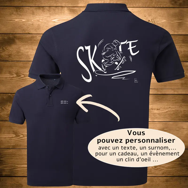 Polo Skate Board Skateur Sport - Homme Femme - Personnalisable