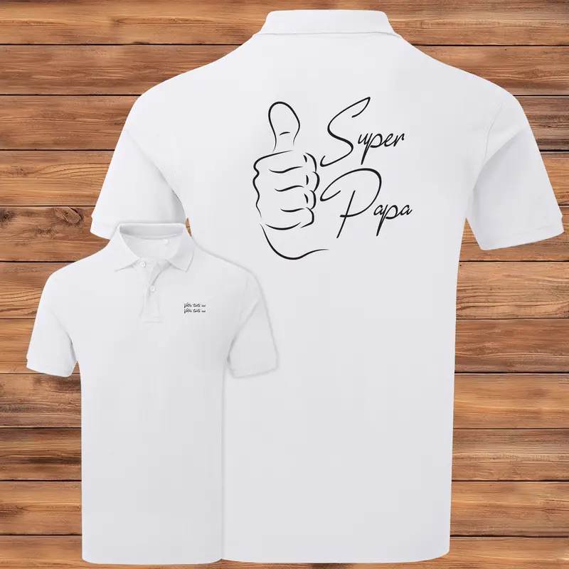 Polo Super Papa Graphisme Fête des Pères - Personnalisable