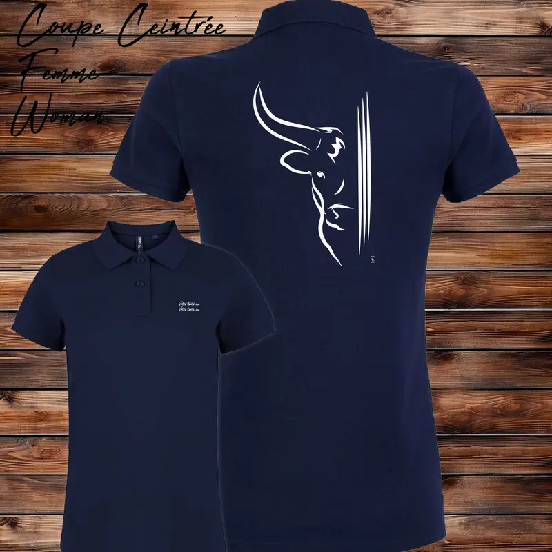 Polo Taureau 3 Traits Tauromachie Camargue - Personnalisable