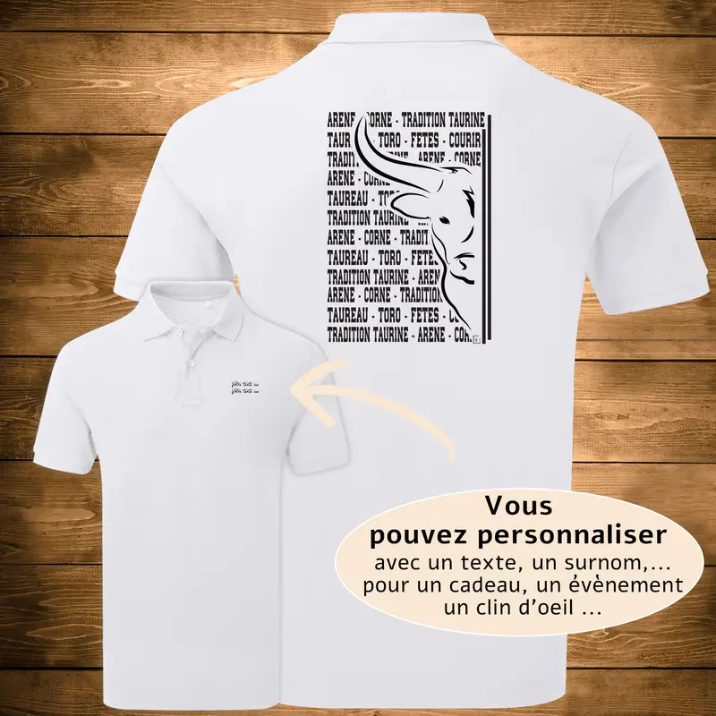 Polo Taureau Tradition Taurine - Personnalisable