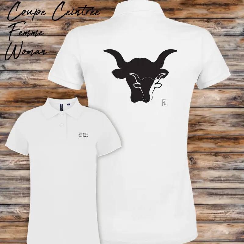 Polo Taureaux Sigle 2 Têtes Camargue - Personnalisable