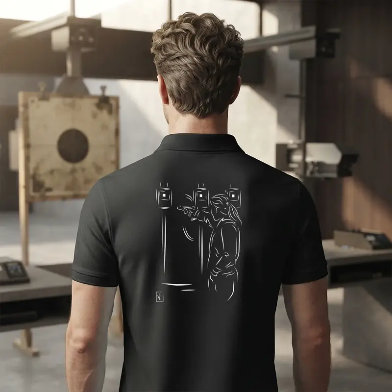 Polo Tir Sportif - Modèle Cible- Texte à Personnaliser côté Cœur