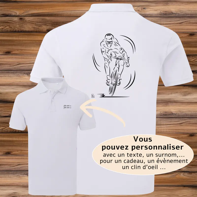 Polo Vélo de Course Cyclisme Sprint Graphisme Cycliste - Personnalisable