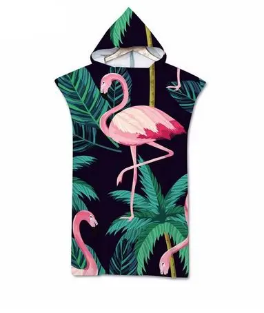 Poncho à Capuche Flamant Rose