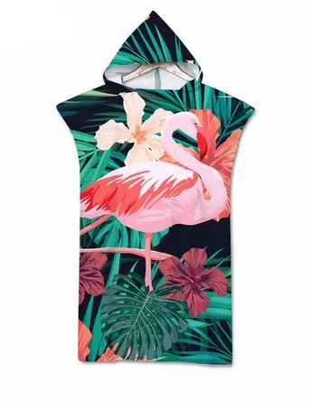 Poncho Éponge Flamant Rose