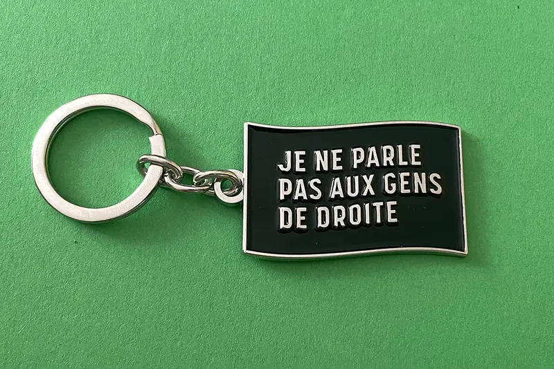 Porte-clés Je ne parle pas aux gens de droite