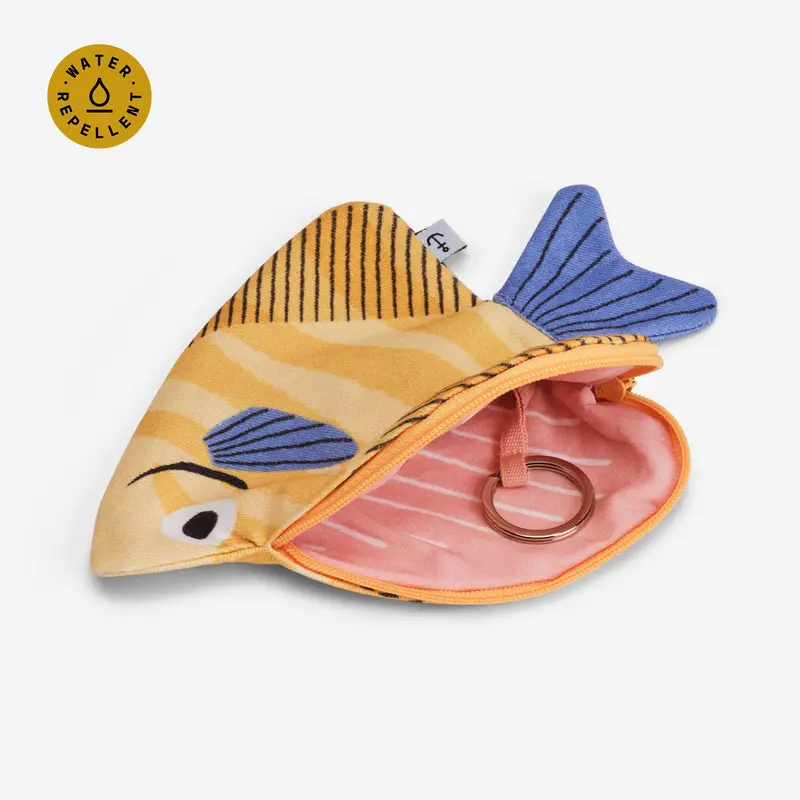 Porte-clés pochette Poisson-lune jaune