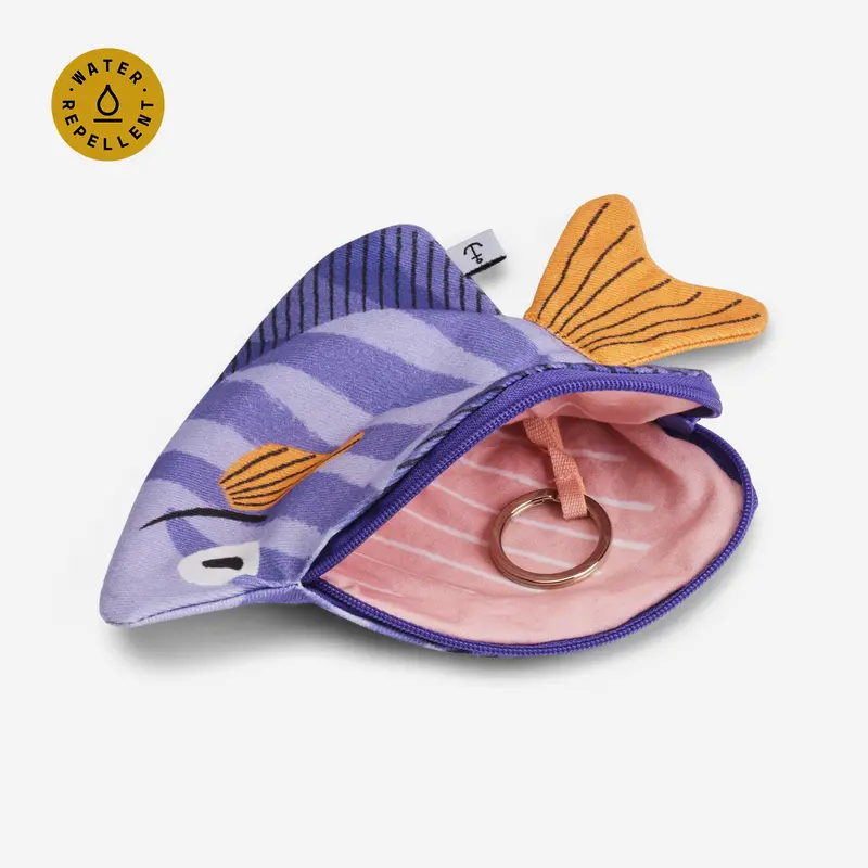 Porte-clés pochette Poisson-lune lilas