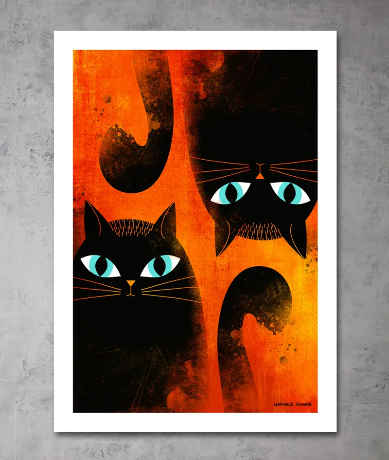 Poster Chats by Nathalie Jomard
