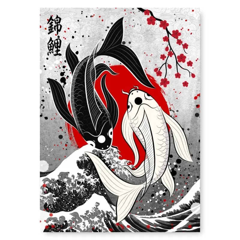 Póster Japonés Carpas Koi