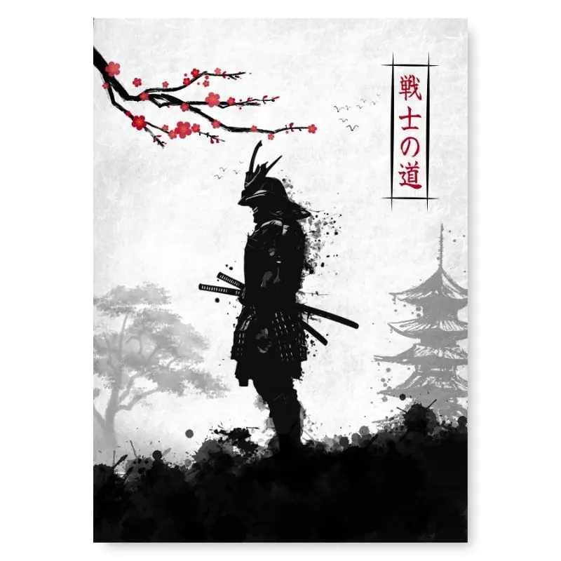 Póster Japonés Guerrero Samurái