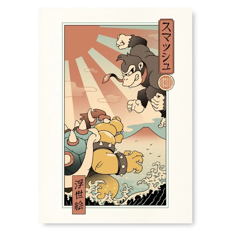 Póster Japonés Ukiyo-e Kaiju Smash