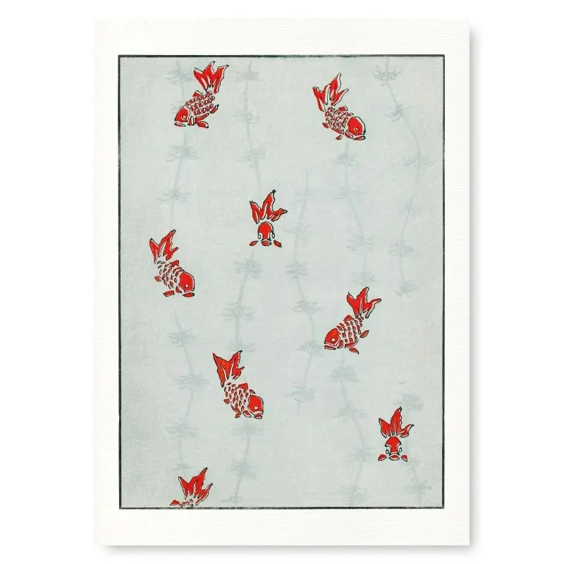 Póster Japonés Watanabe Seitei - Peces