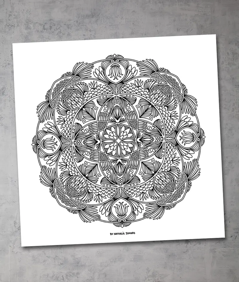Poster Mandala #6 by Nathalie Jomard
