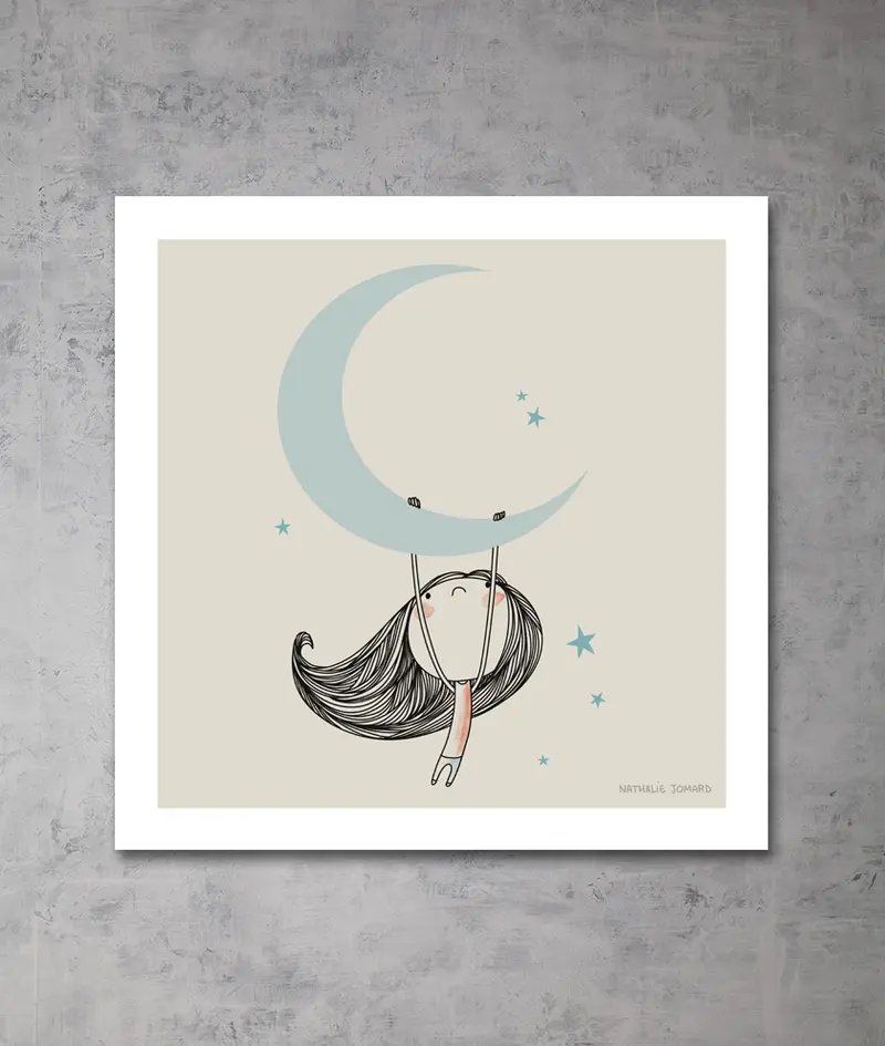 Poster Mon amie la lune by Nathalie Jomard