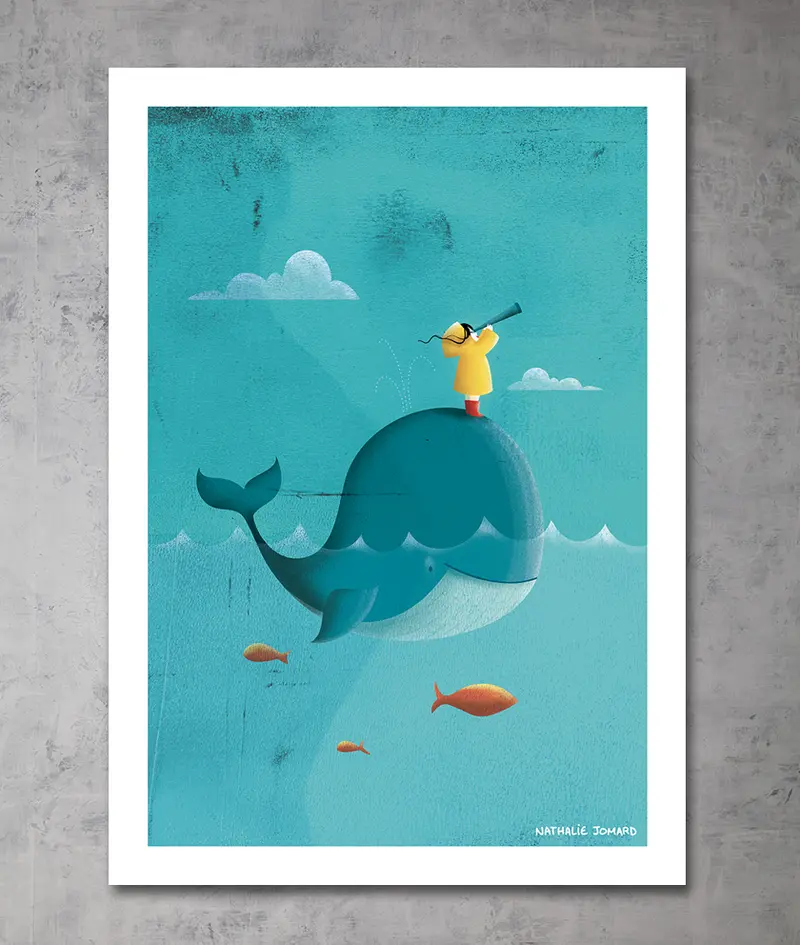 Poster Voyage en baleine by Nathalie Jomard