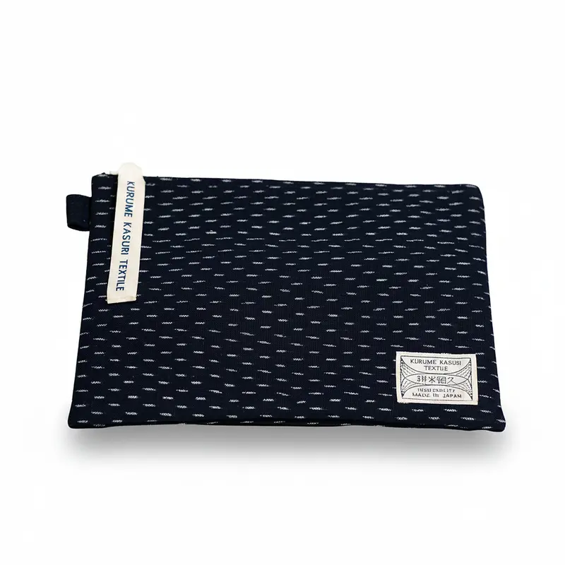 Pouch M Small dots Blue/White