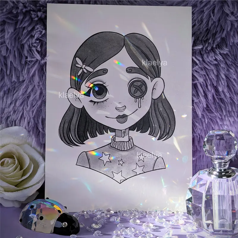 "Poupée de chiffon"  - Tirage d'Art A5 à l'encre de Chine