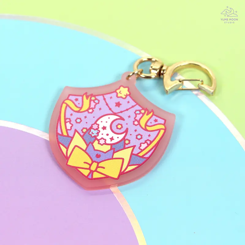 Princess Kaguya Shield Pink Frosted Acrylic Charm