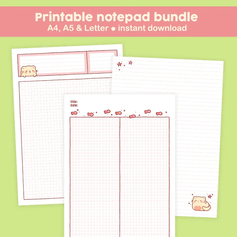 Printable notepad bundle #1443