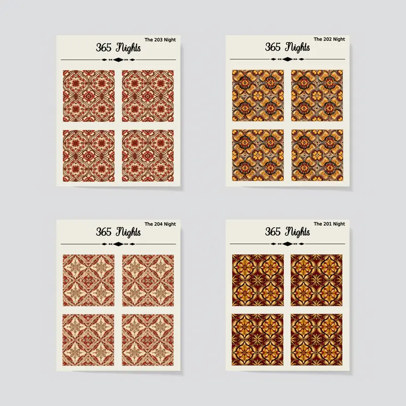Red Mediterranean Tiles Washi Sticker Pack