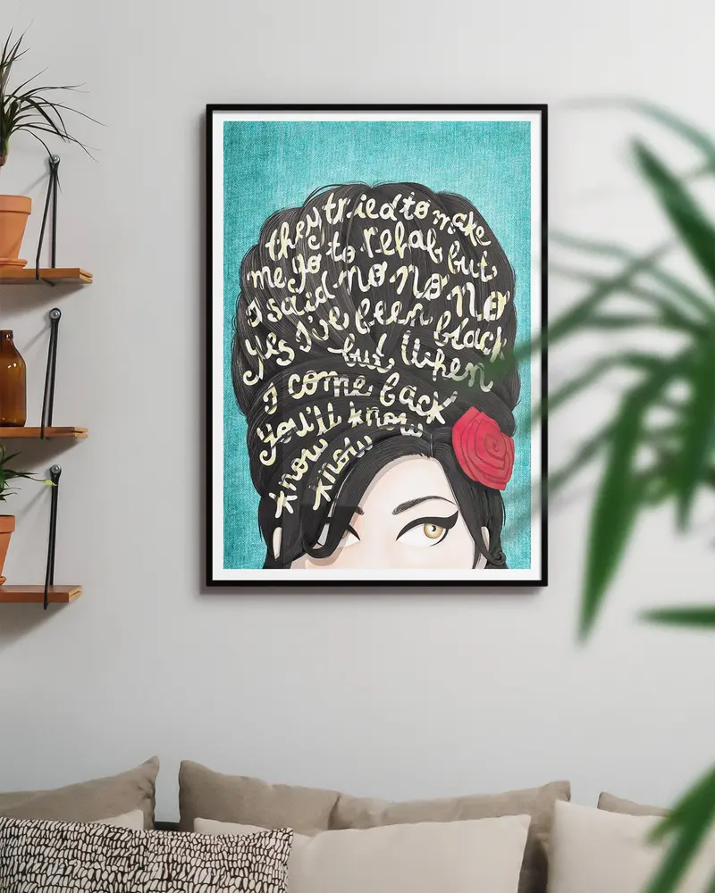 Rehab Amy Winehouse Framed Print