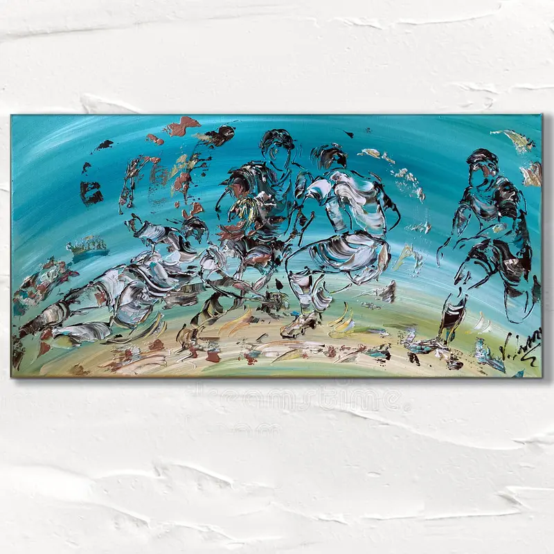 Rugby Sport - Peinture sur toile 40x80cm