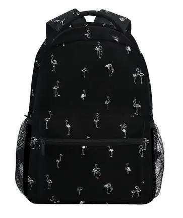 Sac à dos Noir Flamant Rose Blanc
