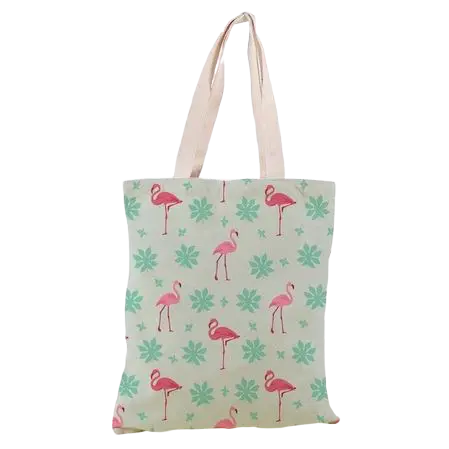 Sac avec Flamant Rose Vert d'Eau