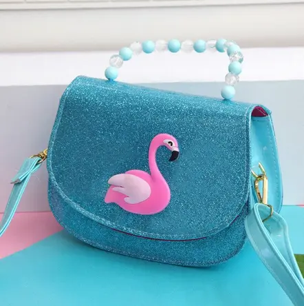 Sac Bohème Flamant Rose Sequin Bleu