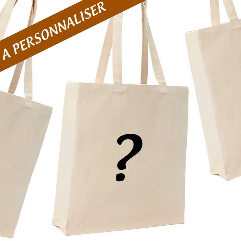 Sac Cabas Beige Spacieux 21L - Personnalisable Texte au Choix